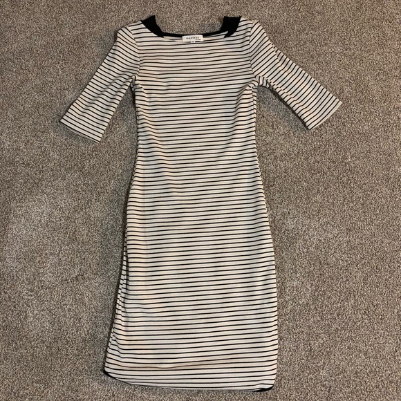 Cozy Bodycon Dress, Striped, Sz S - Picture 2 of 4